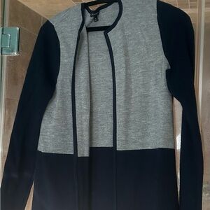 Talbots Two-Tone Long Sleeve Knit long sweater in Gray and Navy